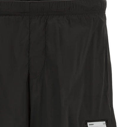 SATISFY Black Nylon Bermuda Shorts