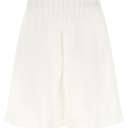XACUS White Cotton Bermuda Shorts