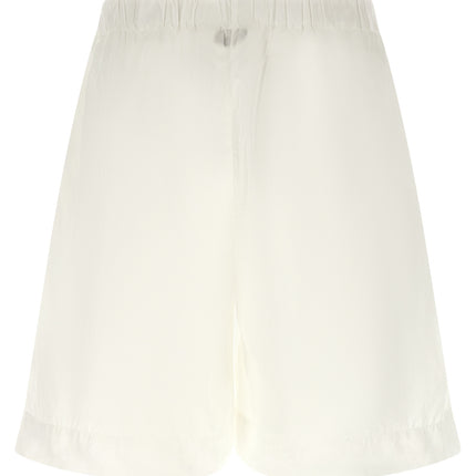 XACUS White Cotton Bermuda Shorts