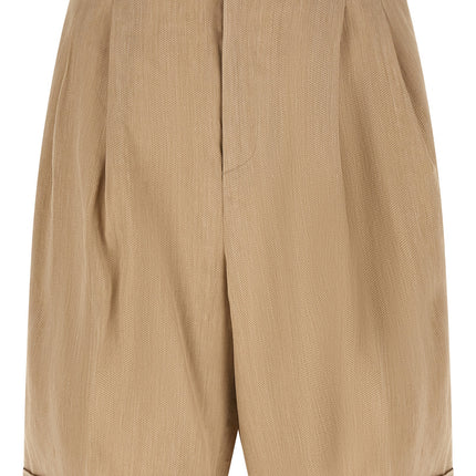 Jacquemus Beige Linen Bermuda Shorts