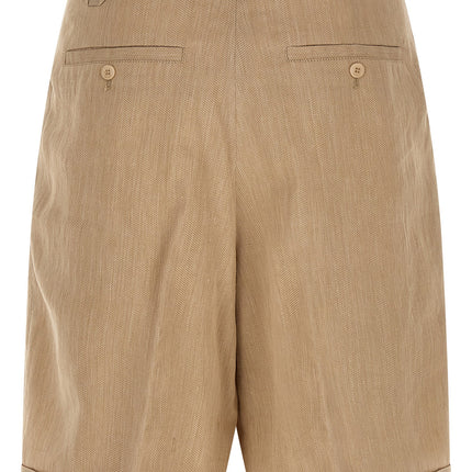 Jacquemus Beige Linen Bermuda Shorts