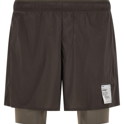 SATISFY Gray Nylon Bermuda Shorts