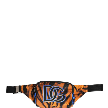 Dolce & Gabbana Brown Tiger Print Nylon Fanny Waist Pack Borse Men Bag