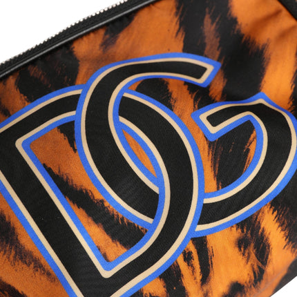 Dolce & Gabbana Brown Tiger Print Nylon Fanny Waist Pack Borse Men Bag