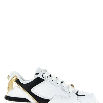 Versace Bicolor Leather Low Top Sneakers