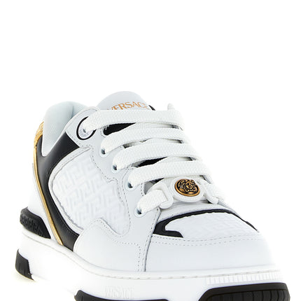 Versace Bicolor Leather Low Top Sneakers