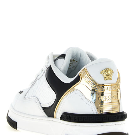 Versace Bicolor Leather Low Top Sneakers