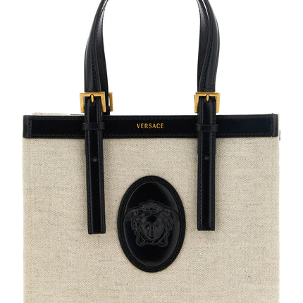 Versace Beige Linen Tote Bag