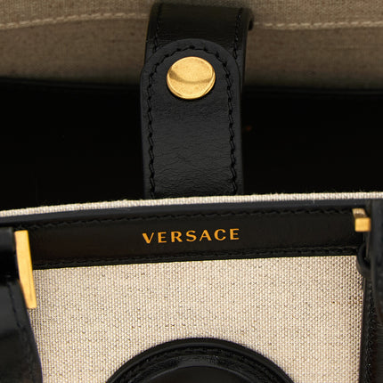 Versace Beige Linen Tote Bag