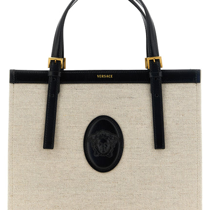 Versace Beige Leather Tote Bag