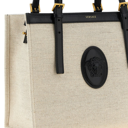 Versace Beige Leather Tote Bag