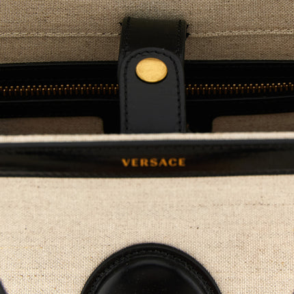 Versace Beige Leather Tote Bag
