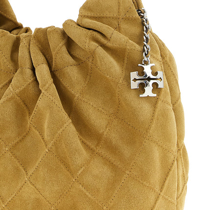 Tory Burch Beige Calfskin Shoulder Bag