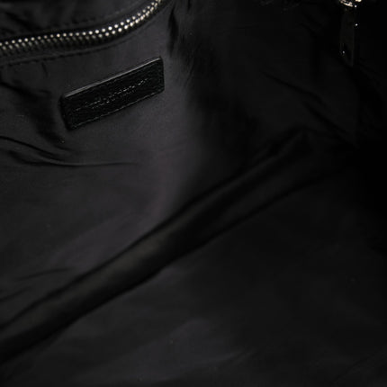 Dolce & Gabbana Black White Striped Polyester Drawstring Backpack Men Bag