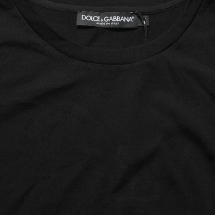 Dolce & Gabbana Black Wool Crew Neck Short Sleeves Men T-shirt