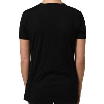 Dolce & Gabbana Black Wool Crew Neck Short Sleeves Men T-shirt