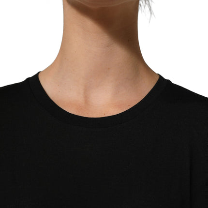 Dolce & Gabbana Black Wool Crew Neck Short Sleeves Men T-shirt
