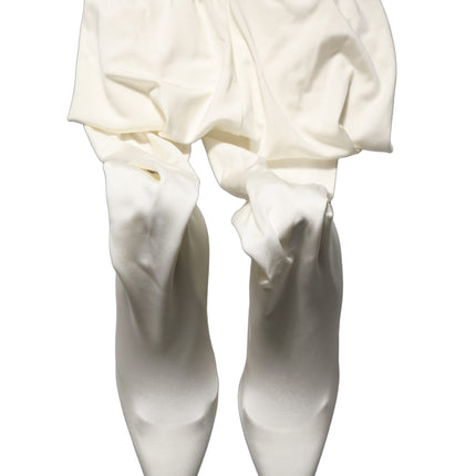 Dolce & Gabbana White High Heels Pumps Jersey Tights Shoes