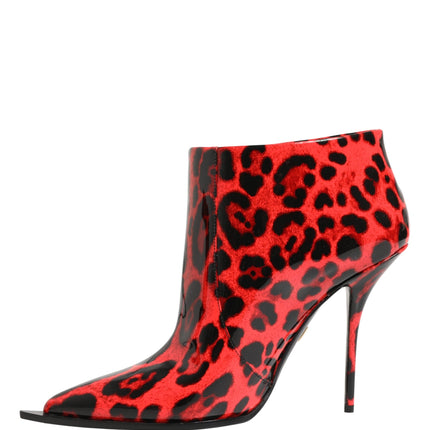 Dolce & Gabbana Red Leopard Cardinale Ankle Boots Shoes