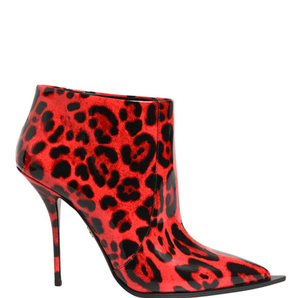 Dolce & Gabbana Red Leopard Cardinale Ankle Boots Shoes