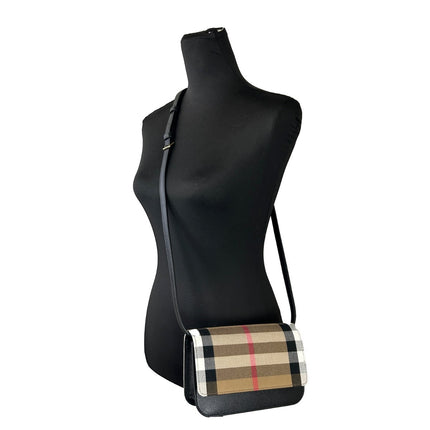 Burberry Small Leather Madison Crossbody Check Bag
