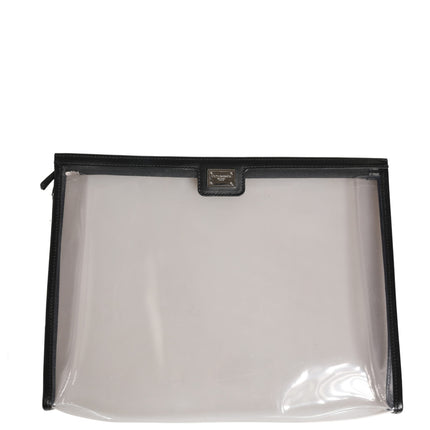 Dolce & Gabbana Transparent PVC Clutch Pouch Purse Branded Logo Plaque Bag
