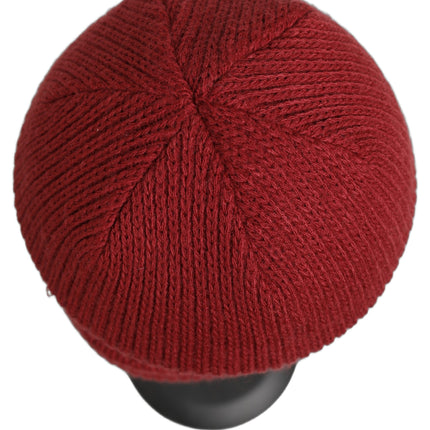 Vans Women Bordeaux Wool Knitted Winter Beanie Capello Hat