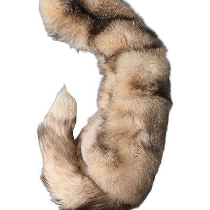 Dolce & Gabbana Brown Frost Fox Fur Neck Warmer Winter Scarf
