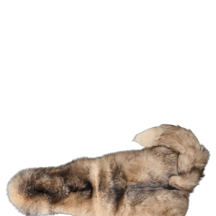 Dolce & Gabbana Brown Frost Fox Fur Neck Warmer Winter Scarf
