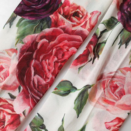 Dolce & Gabbana White Nylon Floral Print Tights Stockings Socks