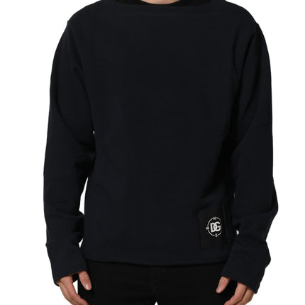 Dolce & Gabbana Dark Blue Logo Cotton Sweatshirt Sweater