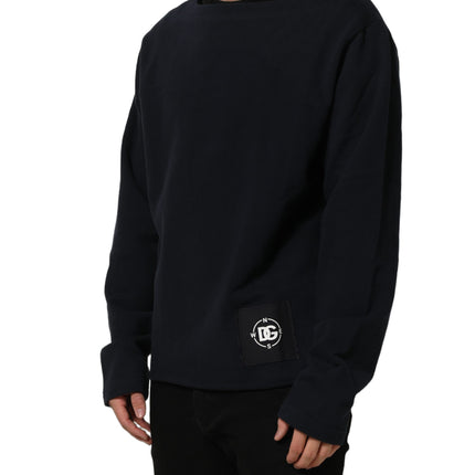 Dolce & Gabbana Dark Blue Logo Cotton Sweatshirt Sweater