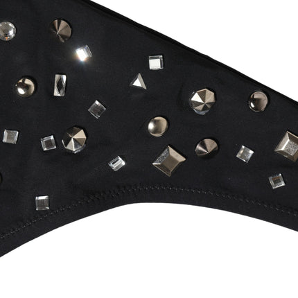 Dolce & Gabbana Black Embellished Cutout Bandeau One Piece Swimwear