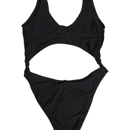 Dolce & Gabbana Black Cutout Logo One Piece Swimsuit Swimwear