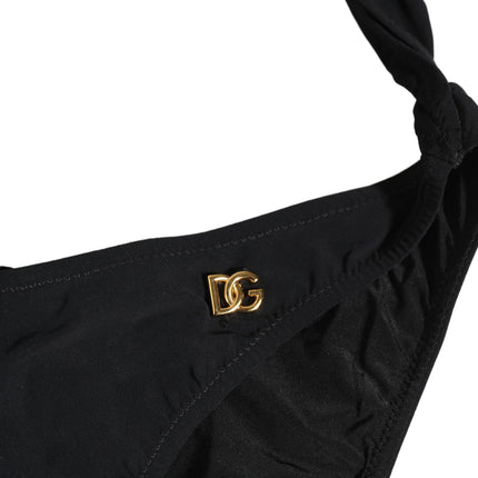 Dolce & Gabbana Black Cutout Logo One Piece Swimsuit Swimwear
