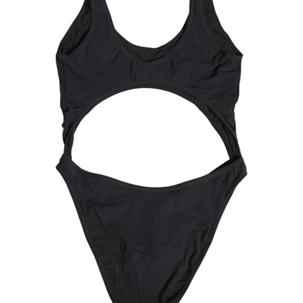 Dolce & Gabbana Black Cutout Logo One Piece Swimsuit Swimwear
