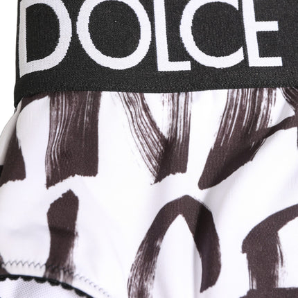 Dolce & Gabbana White Black Graphic Logo High Brief Underwear