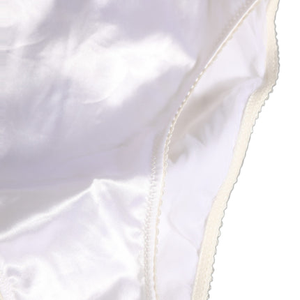 Dolce & Gabbana White Satin High-Waist Brief Logo Women Underwear