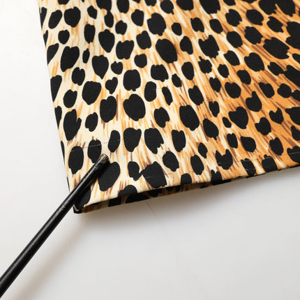 Dolce & Gabbana Brown Leopard Print Silk Sheath Midi Dress