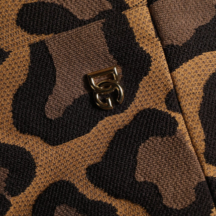 Dolce & Gabbana Brown LeopardPrint Flared A-line Mini Dress