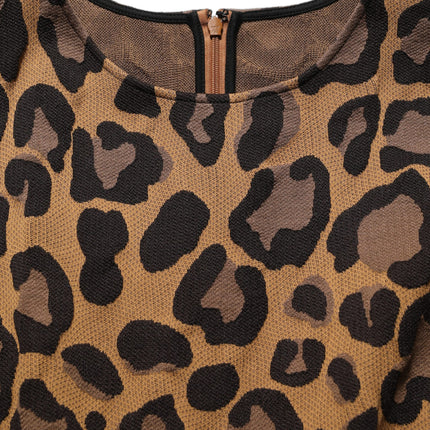 Dolce & Gabbana Brown LeopardPrint Flared A-line Mini Dress