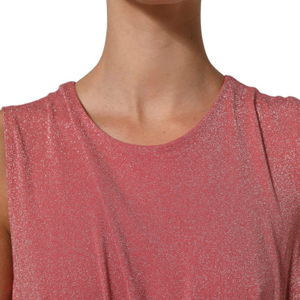 Dolce & Gabbana Coral Pink Pleated Sleeveless Max Dress