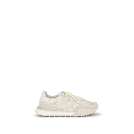 Dolce & Gabbana Beige Calf Leather Bos Taurus Sneakers