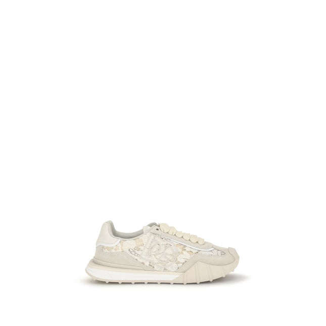 Dolce & Gabbana Beige Calf Leather Bos Taurus Sneakers