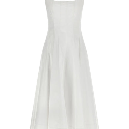 Staud White Cotton Midi Dress