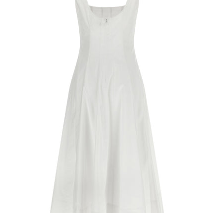 Staud White Cotton Midi Dress