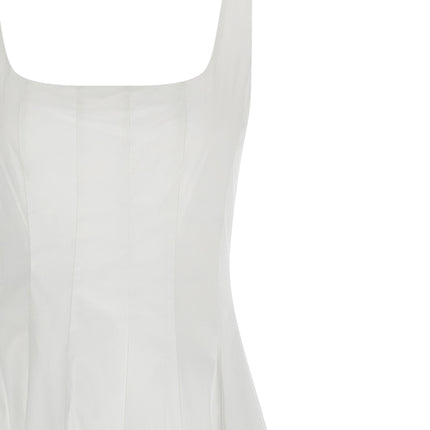 Staud White Cotton Midi Dress