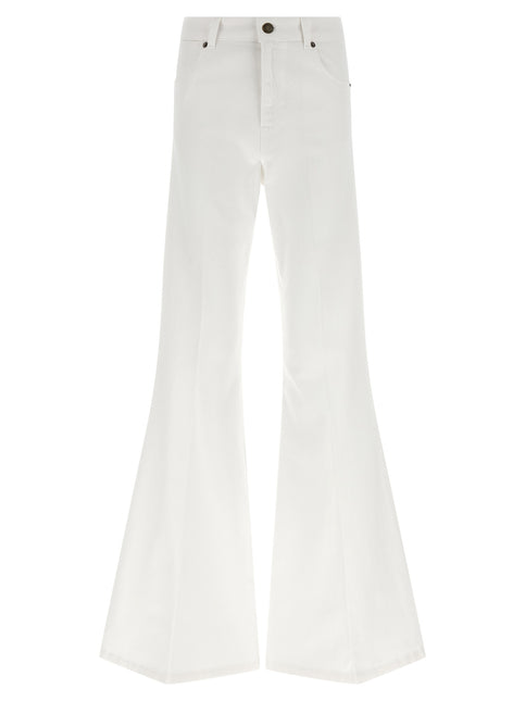Twinset White Cotton Flared Jeans