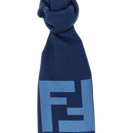 Fendi Blue Virgin Wool Scarf