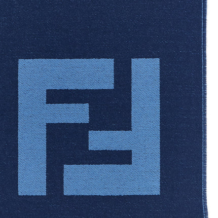 Fendi Blue Virgin Wool Scarf